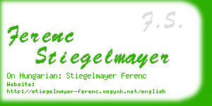 ferenc stiegelmayer business card